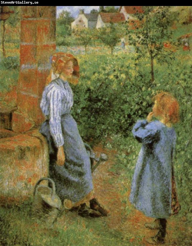 Camille Pissarro Woman and Child at a Well